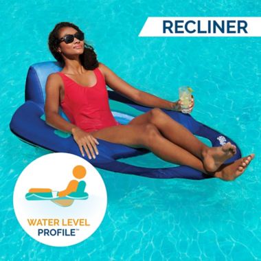SwimWays&reg; Spring Float Sit-Up Pool Recliner in Blue. View a larger version of this product image.