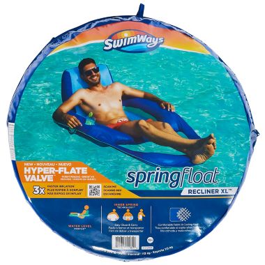 Swim Ways&reg; XL Spring Float Pool Recliner in Blue. View a larger version of this product image.