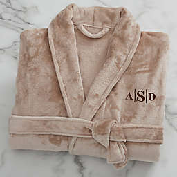 Just For Him Personalized Luxury Fleece Robe in Taupe