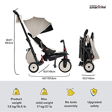smarTrike&trade; STR7 J Folding Stroller Trike in Grey. View a larger version of this product image.