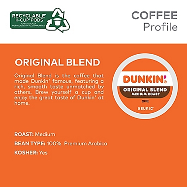 Dunkin&#39; Donuts&reg; Original Blend Coffee Keurig&reg; K-Cup&reg; Pods 44-Count. View a larger version of this product image.