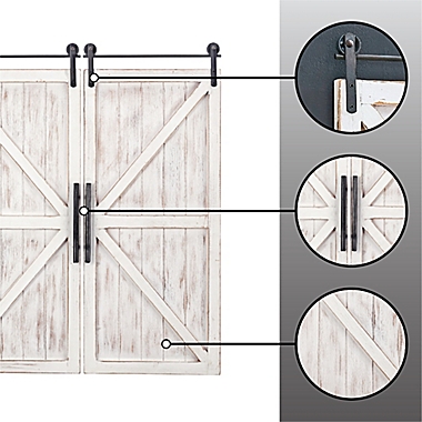 FirsTime &amp; Co.&reg; Carriage Barn Door Wall Plaques in White Washed (Set of 2). View a larger version of this product image.