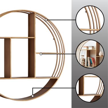 FirsTime &amp; Co. Brooklyn Circular Shelf in Gold. View a larger version of this product image.