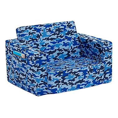 Delta Children Cozee Flip-Out Convertible Chair to Lounger in Blue. View a larger version of this product image.