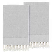 Linum Home Textiles Fun in Paradise Hand Towel Set in Grey (Set of 2)