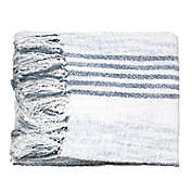 Everhome&trade; Coastal Stripe Outdoor Throw Blanket in White/Blue