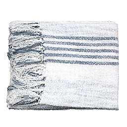 Everhome™ Coastal Stripe Outdoor Throw Blanket in White/Blue