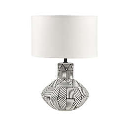 INK+IVY Agape Ceramic Table Lamp in White with Shade