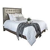 Leffler Home Sutton King Upholstered Panel Bed in Silver