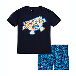 Under Armour® Size 24M 2-Piece Palm Camo T-Shirt and Short Set in Blue