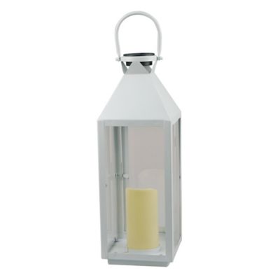 Everhome&trade; Solar Metal Outdoor Lantern in White