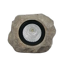 Simply Essential™ Small Outdoor Solar Rock Pathway Light in Grey