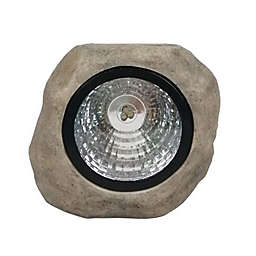 Simply Essential™ Large Outdoor Solar Rock Pathway Light in Grey
