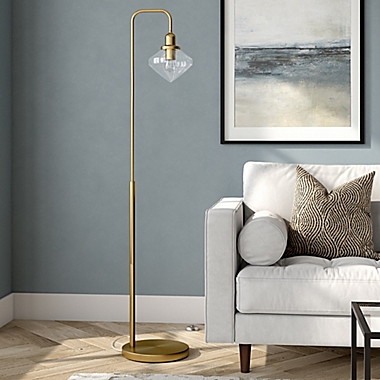 Hudson&amp;Canal&reg; Zariza Floor Lamp in Brass. View a larger version of this product image.