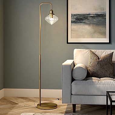 Hudson&amp;Canal&reg; Zariza Floor Lamp in Brass. View a larger version of this product image.
