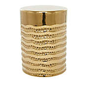 Ridge Road D&eacute;cor Glam Stoneware Accent Table in Gold