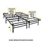 Alternate image 2 for E-Rest 18-Inch Metal Platform Bed Frame in Black
