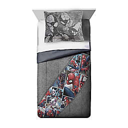 Marvel® Spiderman Grunge 2-Piece Reversible Twin Comforter Set in Grey