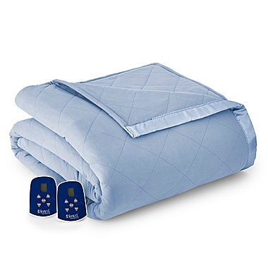 Micro Flannel&reg; Electric Heated King/California King Comforter/Blanket in Wedgwood. View a larger version of this product image.