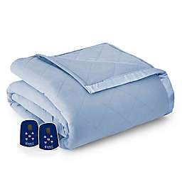 Micro Flannel® Electric Heated Queen Comforter/Blanket in Wedgwood