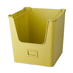 Squared Away™ Large Metal Stacking Storage Bin in Misted Yellow