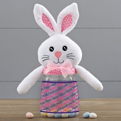 Repeating Name Personalized Easter Bunny Candy Jar