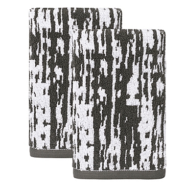 Studio 3B&trade; M&eacute;lange 2-Piece Hand Towel Set in Black/Multi. View a larger version of this product image.