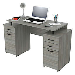 Inval America™ Computer Desk in Smoke Oak