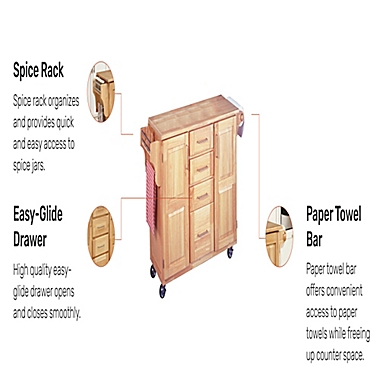 Home Styles Natural Wood Kitchen Cart with Breakfast Bar. View a larger version of this product image.