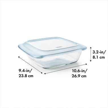 OXO Good Grips&reg; 2 qt. Oblong Glass Baking Dish with Lid. View a larger version of this product image.