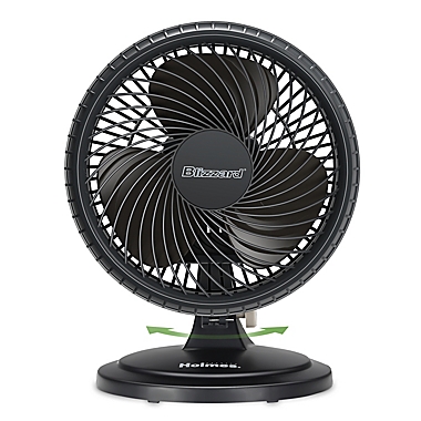Holmes&reg; Blizzard 17039 11.41-Inch 2-Speed Oscillating Table Fan in Black. View a larger version of this product image.