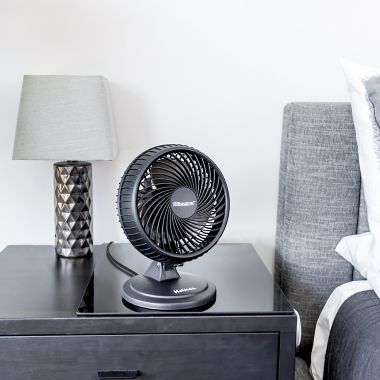 Holmes&reg; Blizzard 17039 11.41-Inch 2-Speed Oscillating Table Fan in Black. View a larger version of this product image.