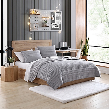 UGG&reg; Crew 3-Piece Jersey King Quilt Set in Seal Grey Heather. View a larger version of this product image.