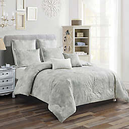 Elight Home Monique Luxury 7-Piece King/California King Comforter Set in Grey