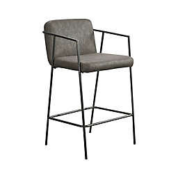 Madison Park® Bixby Faux Leather Counter Stool with Metal Frame