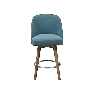 Madison Park&reg; Pearce Counter Stool with Swivel Seat in Blue. View a larger version of this product image.