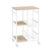 Simply Essential&trade; Small Kitchen Cart in White/Natural