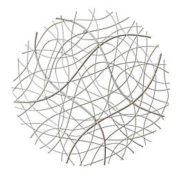 Luxen Home Sticks 31-Inch Round Abstract Iron Wall Sculpture in Silver