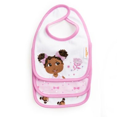Little Muffincakes&trade; Zhara 3-Pack Baby Bibs in Pink. View a larger version of this product image.