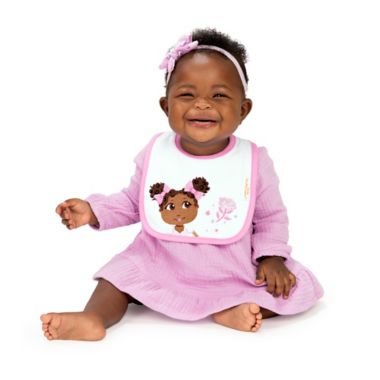 Little Muffincakes&trade; Zhara 3-Pack Baby Bibs in Pink. View a larger version of this product image.
