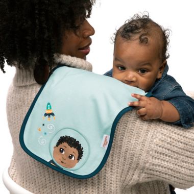 Little Muffincakes&trade; Ashton 3-Pack Baby Burp Cloths in Blue. View a larger version of this product image.