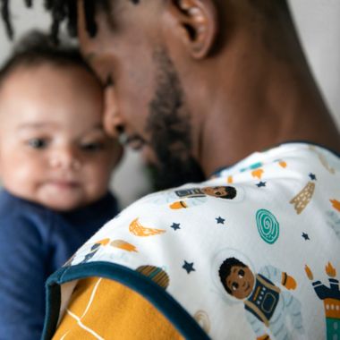 Little Muffincakes&trade; Ashton 3-Pack Baby Burp Cloths in Blue. View a larger version of this product image.