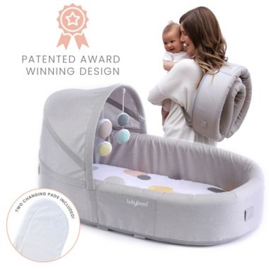 Lulyboo&reg; Indoor/Outdoor Cuddle &amp; Play Lounge with Canopy Toybar in Grey BUBBLE. View a larger version of this product image.