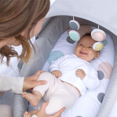 Lulyboo&reg; Indoor/Outdoor Cuddle &amp; Play Lounge with Canopy Toybar in Grey BUBBLE. View a larger version of this product image.