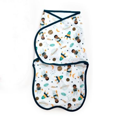 Little Muffincakes&trade; Ashton Easy-Wrap Baby Swaddle in Blue. View a larger version of this product image.