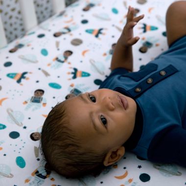 Little Muffincakes&trade; Ashton Fitted Crib Sheet in Blue. View a larger version of this product image.