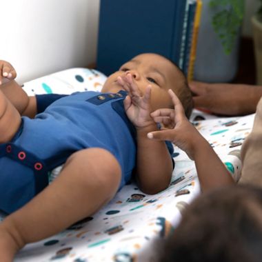 Little Muffincakes&trade; Ashton Changing Pad Cover in Blue. View a larger version of this product image.