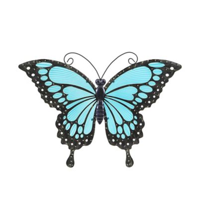 Yard and Patio Yellow Bownew Butterfly Wall Decor Metal Outdoor Garden Hanging Art Insect Theme Decorations for Home