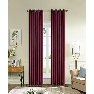 Lyndale Aberdeen 54-Inch Grommet 100% Blackout Window Curtain Panel in Burgundy (Single). View a larger version of this product image.