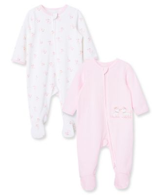 Little Me&reg; Newborn 2-Pack Fluffy Love Footie Pajamas in Pink